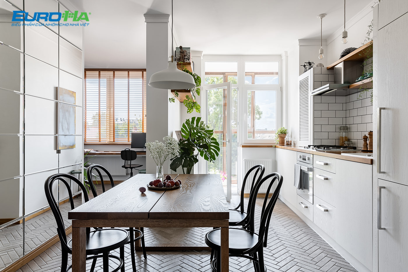 cửa nhôm euroha thẩm mỹ cao