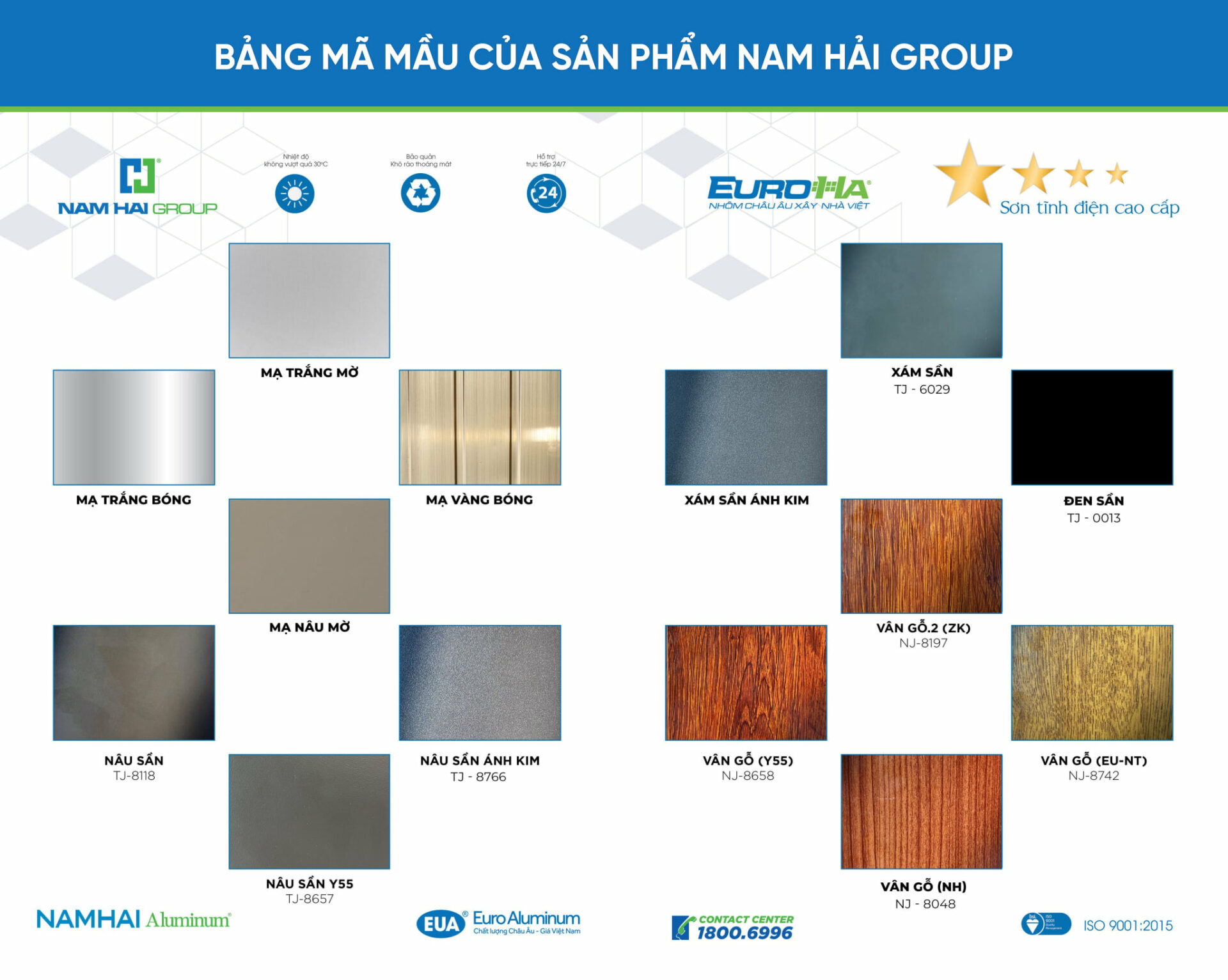 màu sắc đa dạng